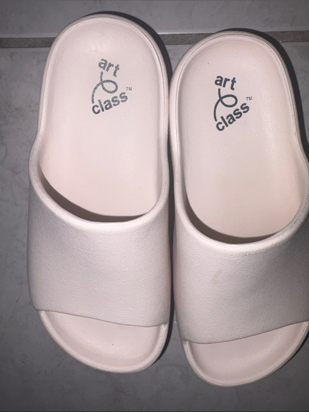 art class Light Pink Kids Slide Sandals